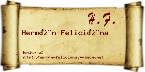 Hermán Feliciána névjegykártya